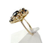 Bague d'occasion or 750 jaune saphirs zirconias - vue 2