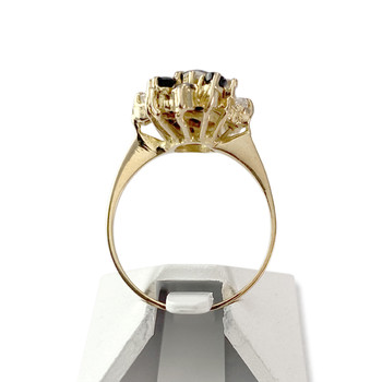 Second-hand gold ring 750 yellow sapphires zirconias