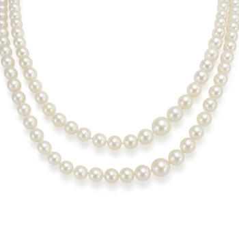 Collier d'occasion or 750 jaune 2 rangs de perles de culture du Japon 46/50 cm