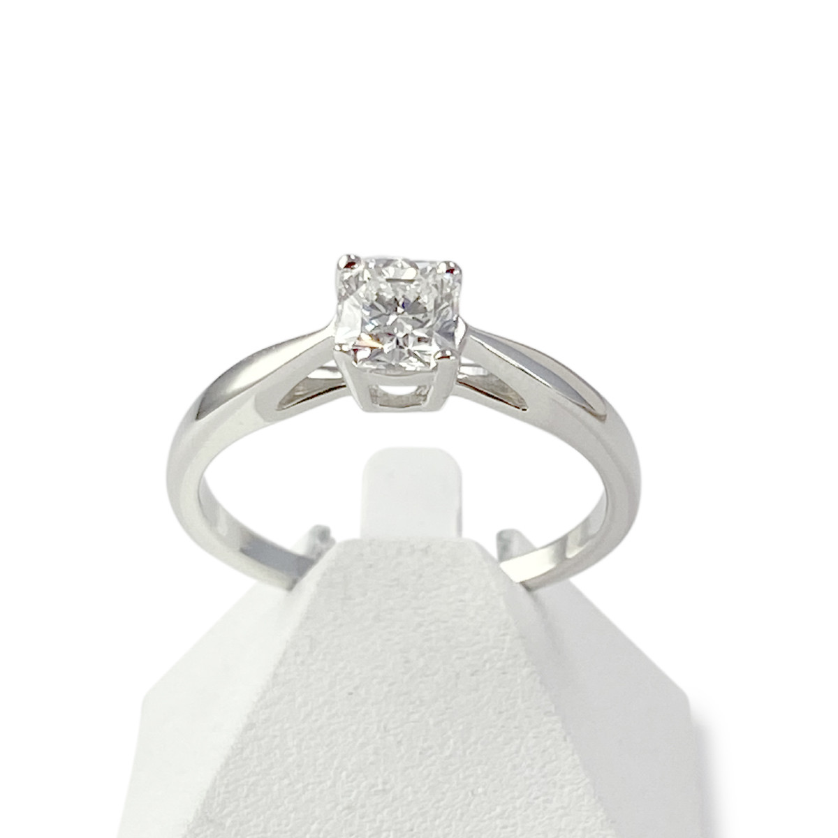 Solitaire d'occasion or 750 blanc diamant