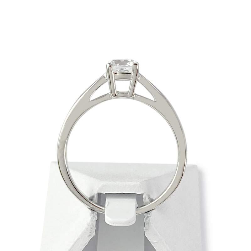 Solitaire d'occasion or 750 blanc diamant - vue 3