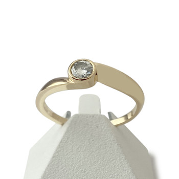Solitaire d'occasion or 750 jaune diamant