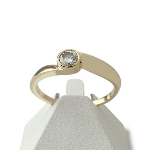 Solitaire d'occasion or 750 jaune diamant