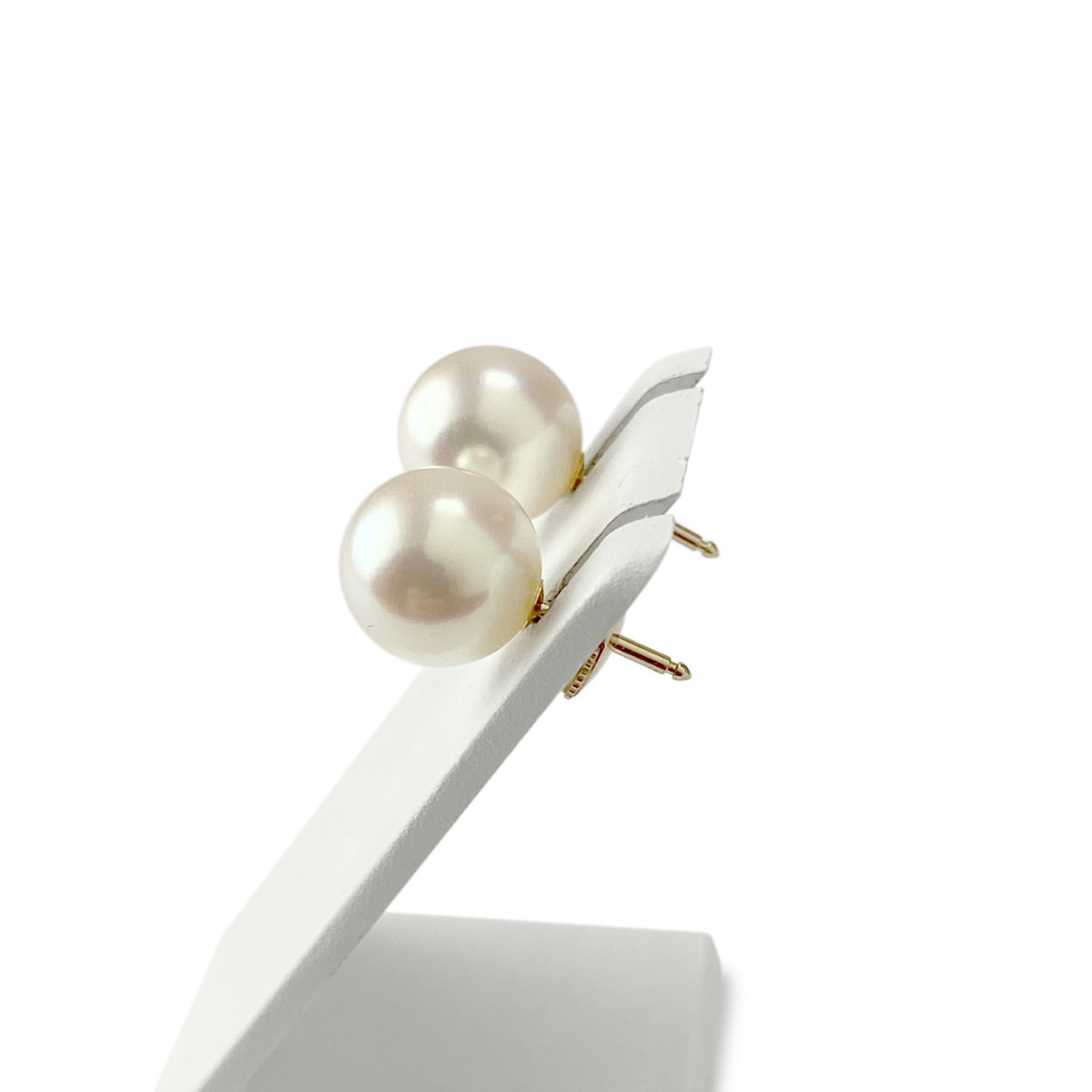 Boucles d'oreilles d'occasion or 750 jaune perles de culture - vue 2