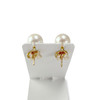 Boucles d'oreilles d'occasion or 750 jaune perles de culture - vue V3