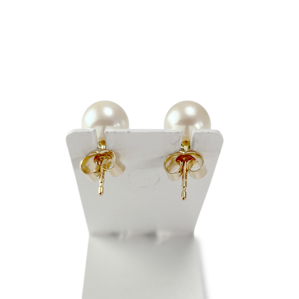 Boucles d'oreilles d'occasion or 750 jaune perles de culture - vue 3