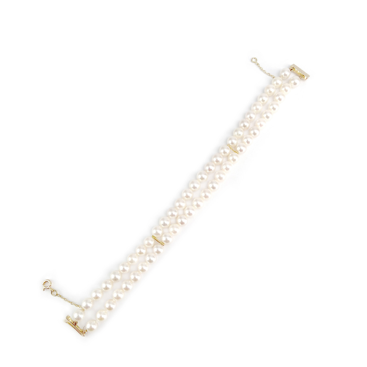 Bracelet d'occasion or 750 jaune perles de culture du Japon 18 cm - vue 2