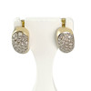 Boucles d'oreilles d'occasion or 750 jaune et rhodié diamants - vue V1