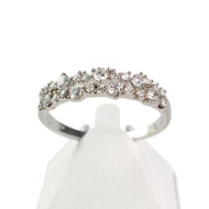 Bague d'occasion or 750 blanc diamants