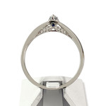 Tweedehands gouden 750 witte diamanten en saffieren ring - bekijk 3