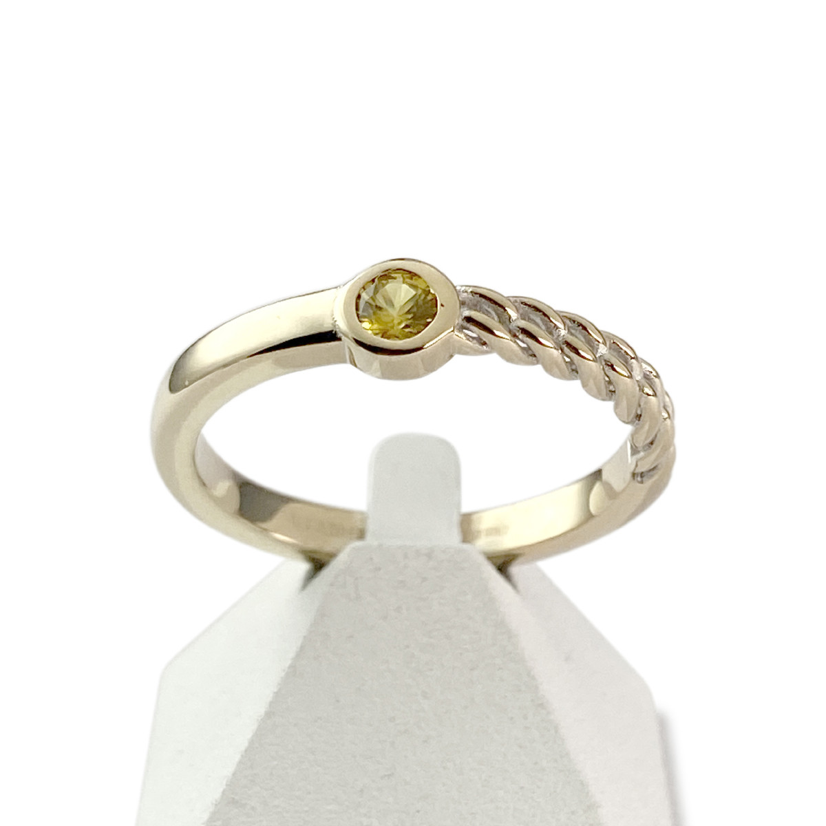 Bague GLAMIRA d'occasion or 750 blanc saphir jaune