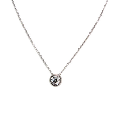 Collier d'occasion or 750 blanc diamant 42.5 cm