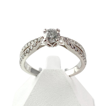 Tweedehands GUERIN ring in 750 witgoud met diamanten