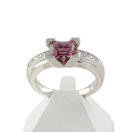 Bague VAN BRILL d'occasion or 750 blanc tourmaline rose diamants