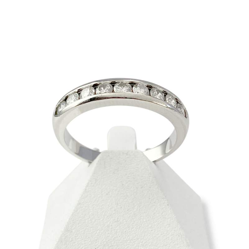 BAGUE d'occasion or 750 blanc diamants - vue 1
