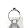 Bague d'occasion or 375 blanc saphir ovale et diamants - vue V3