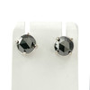 Boucles d'oreilles d'occasion or 750 blanc diamants noirs - vue V1