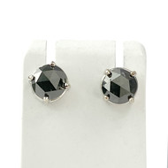 Boucles d'oreilles d'occasion or 750 blanc diamants noirs