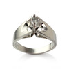 Solitaire d'occasion or 750 blanc diamant 0.15 carat - vue V1