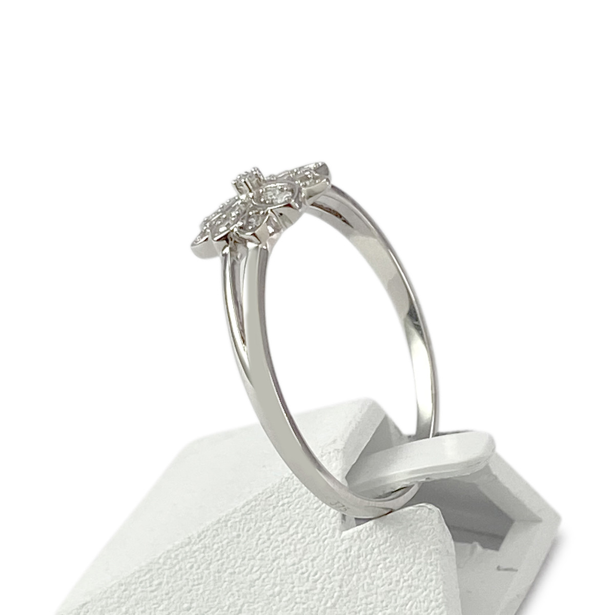 Bague d'occasion or 375 blanc diamants - vue 2