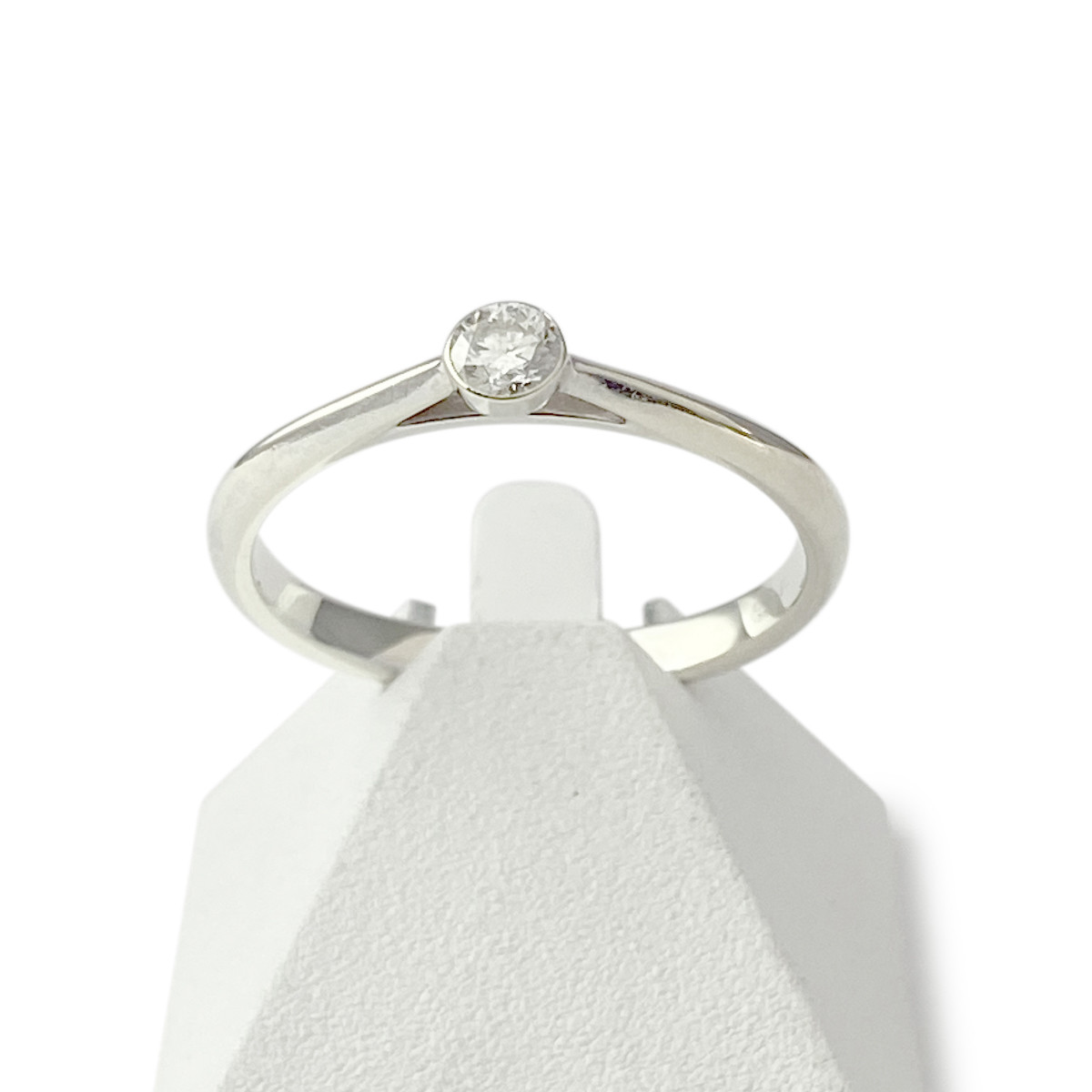 Solitaire d'occasion or 375 blanc diamant