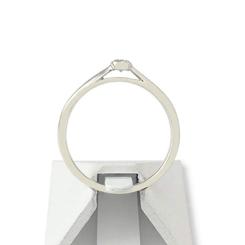 Solitaire d'occasion or 375 blanc diamant - vue 3