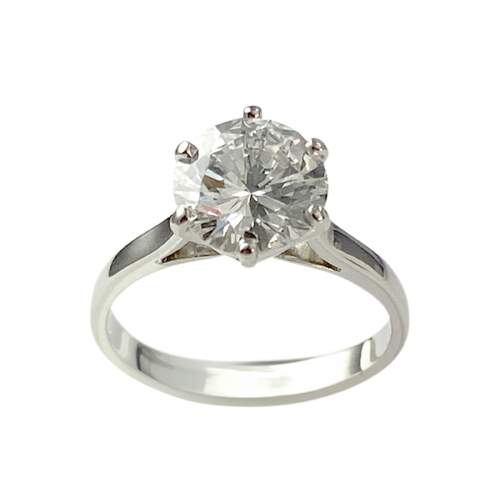 Solitaire d'occasion or 750 blanc diamant 1.45 carat