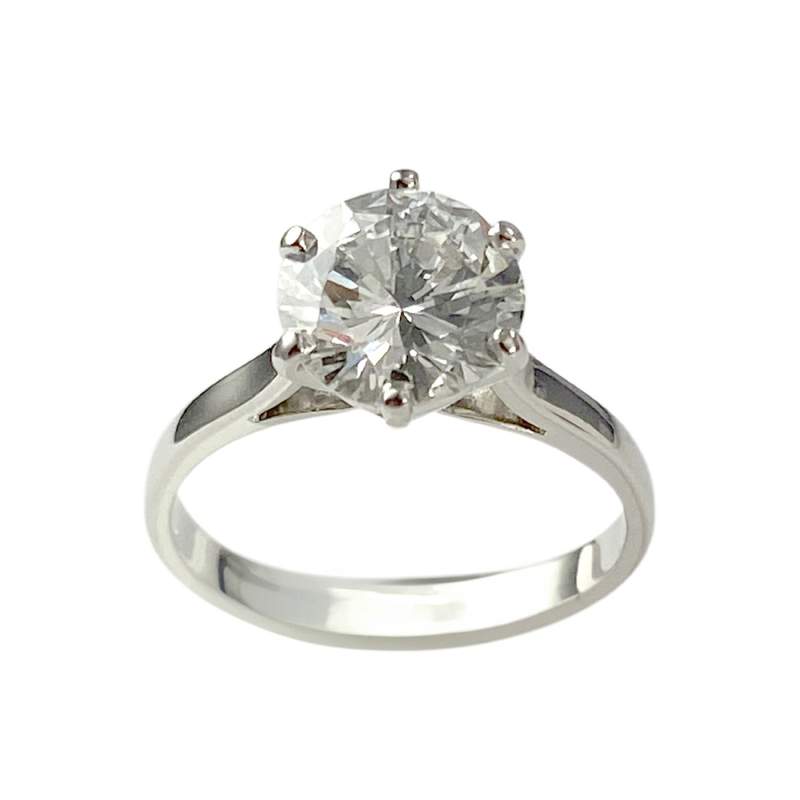 Solitaire d'occasion or 750 blanc diamant 1.45 carat - vue 1
