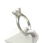 Solitaire d'occasion or 750 blanc diamant 1.45 carat - vue 2