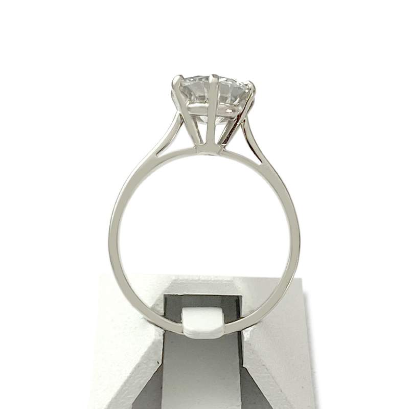 Solitaire d'occasion or 750 blanc diamant 1.45 carat - vue 3