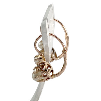 Boucles d'oreilles d'occasion or 750 jaune perles de culture