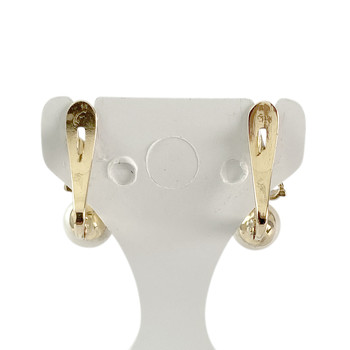 Boucles d'oreilles d'occasion or 750 jaune perles zirconias