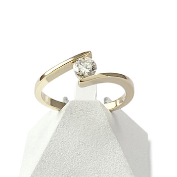 Solitaire d'occasion or 750 jaune diamant