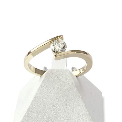 Solitaire d'occasion or 750 jaune diamant