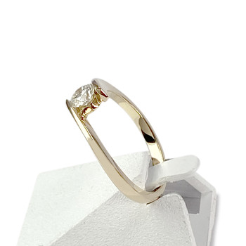 Solitaire d'occasion or 750 jaune diamant