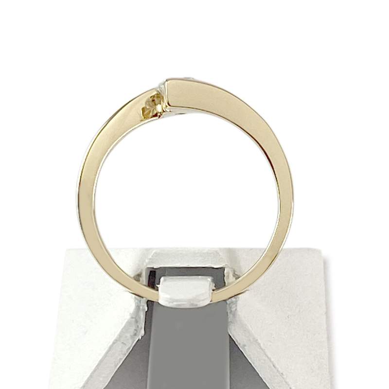 Solitaire d'occasion or 750 jaune diamant - vue 3