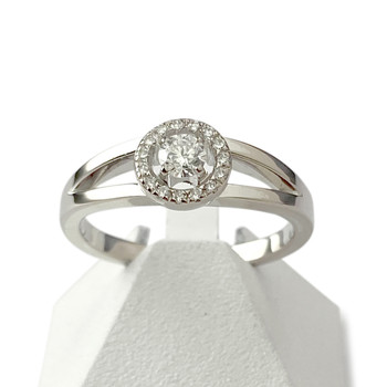 Bague d'occasion or 750 blanc diamants