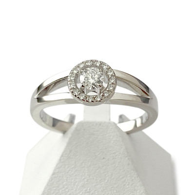 Bague d'occasion or 750 blanc diamants - vue 1