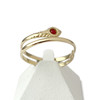 Bague serpent d'occasion or 750 jaune verre rouge - vue V1