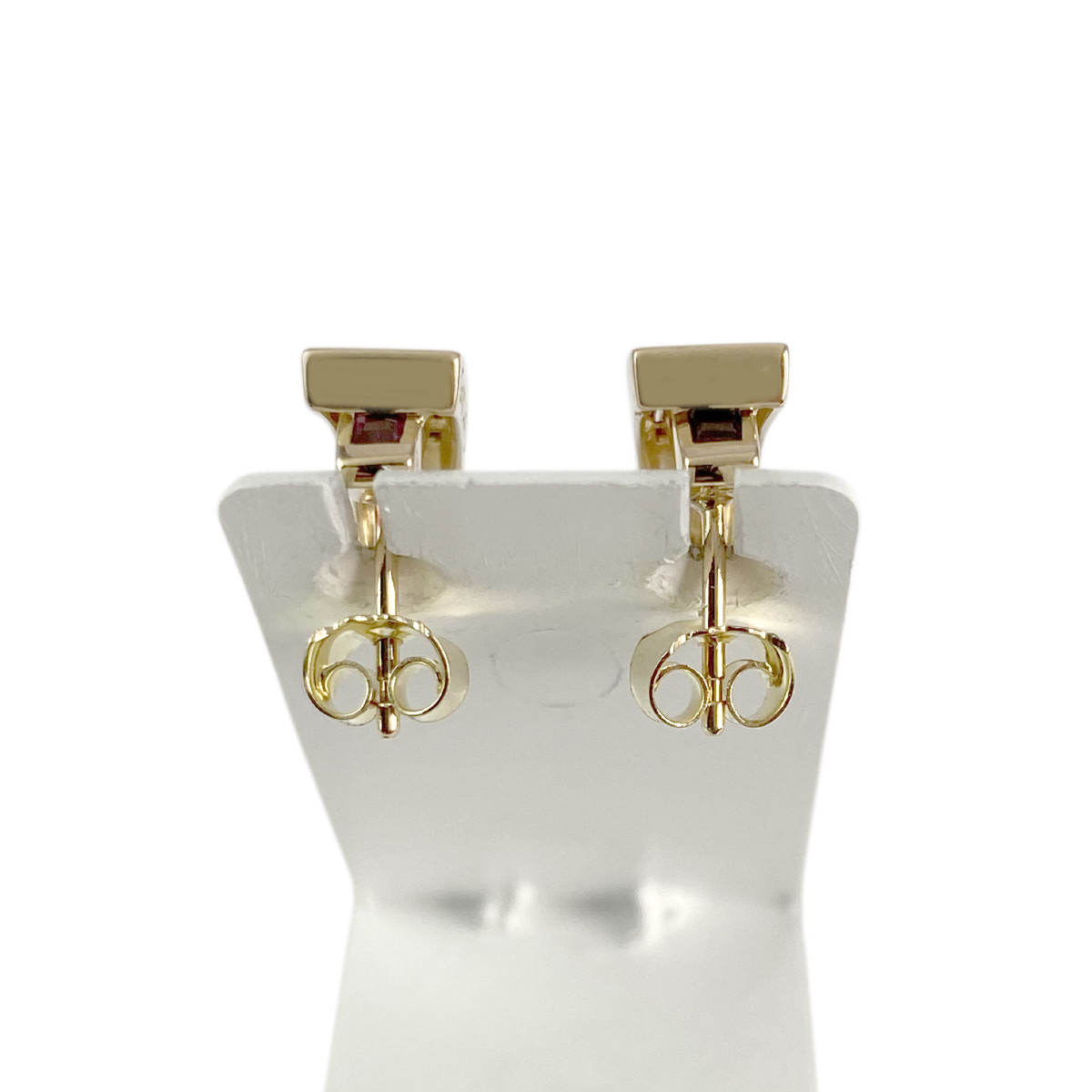 Boucles d'oreilles GUY LAROCHE d'occcasion or 750 jaune pierres fines - vue 3