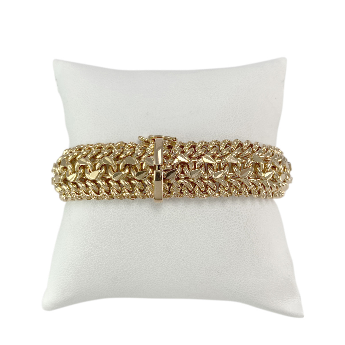 Bracelet d'occasion or 750 jaune maille fantaisie 19.5 cm - vue 2