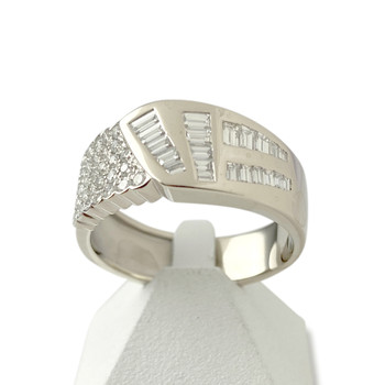 Bague d'occasion or 750 blanc diamants