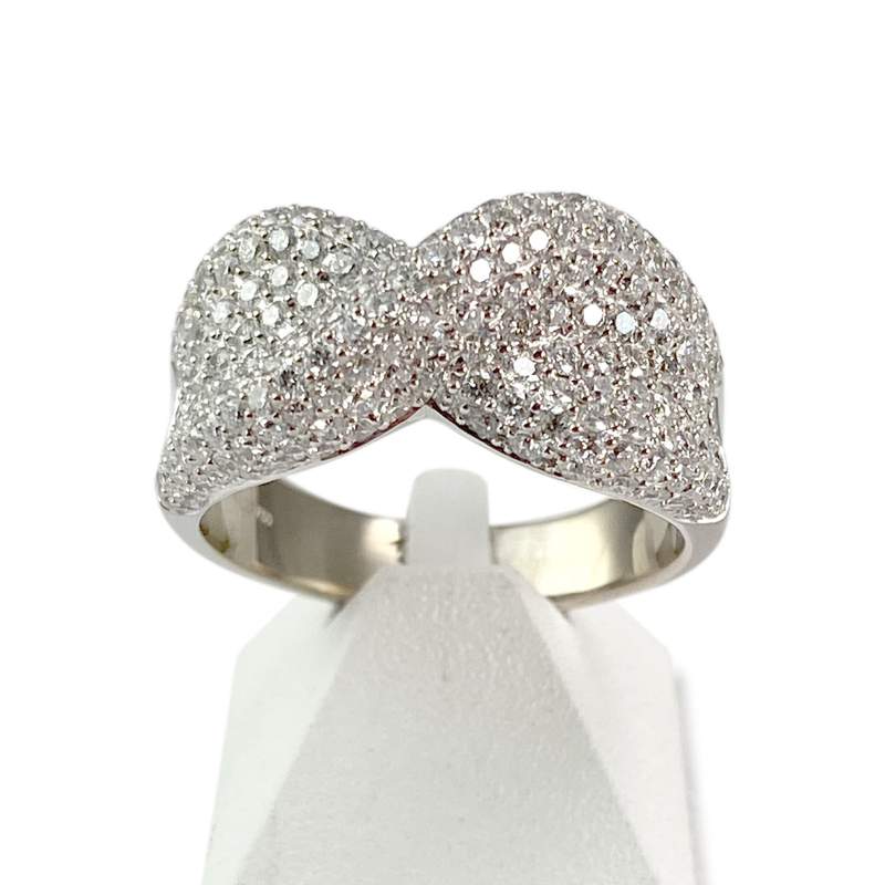 Bague d'occasion or 750 blanc diamants - vue 1