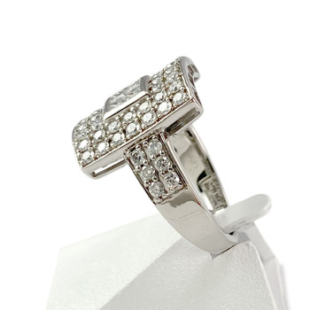 Bague d'occasion or 750 blanc diamants