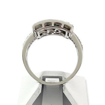 Bague d'occasion or 750 blanc diamants