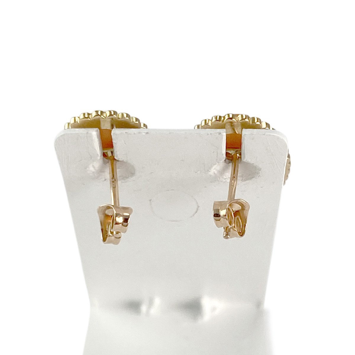 Boucles d'oreilles d'occasion or 750 jaune camées coquille - vue 3