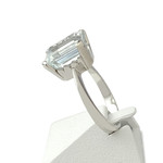 Bague d'occasion or 750 blanc aigue marine - vue 2