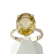Bague d'occasion or 750 jaune citrine ovale