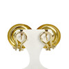 Boucles d'oreilles d'occasion or 750 jaune perles mabé - vue V3