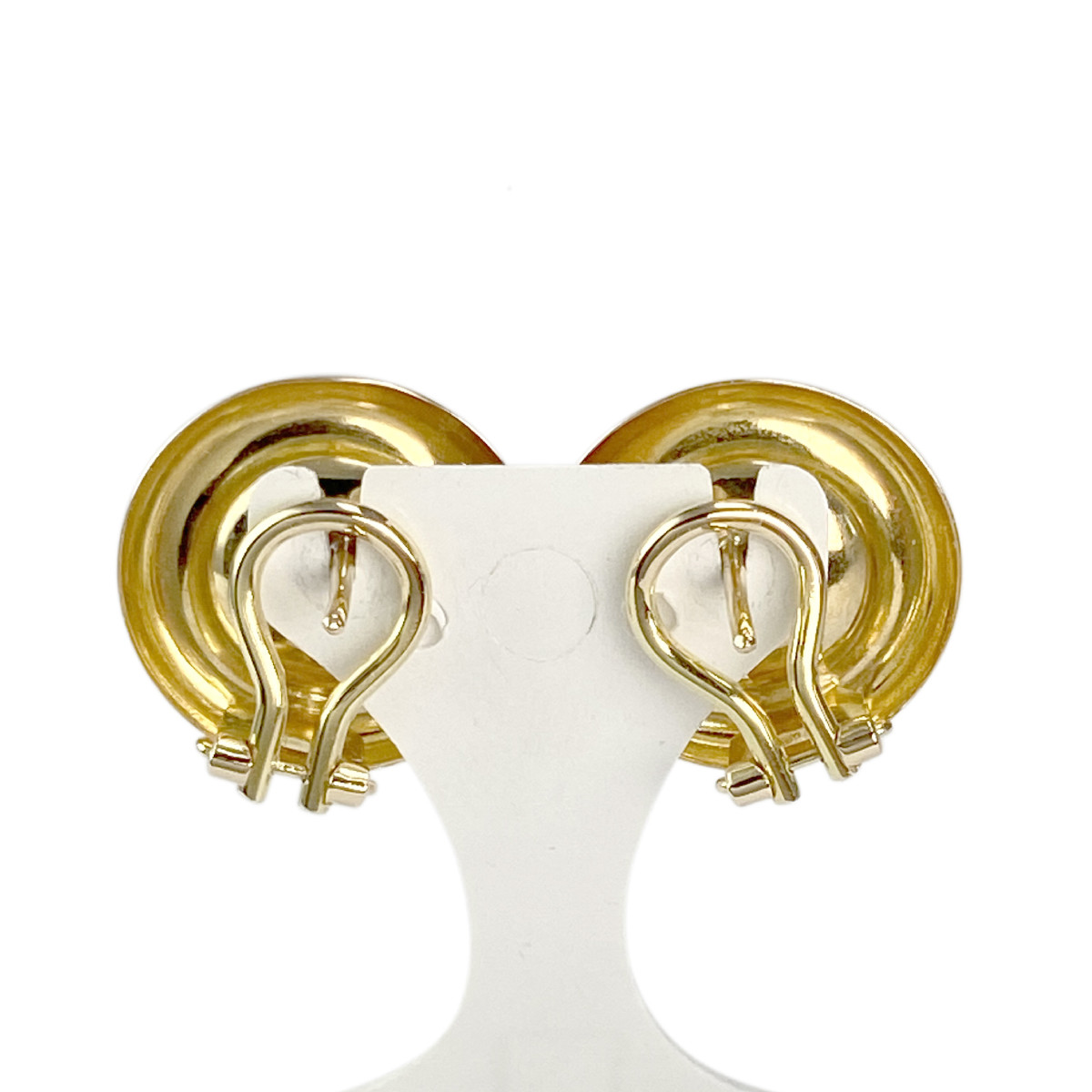 Boucles d'oreilles d'occasion or 750 jaune perles mabé - vue 3